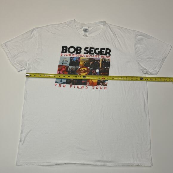 Bob Seger Shirt Mens Size 2XL XXL White Final Tour Concert Tee Silver Bullet - Picture 10 of 13